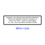 Theft CHP [plaque] SR13-1(CA)