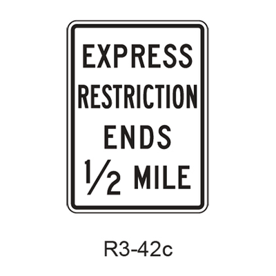 Priced Managed Lane Restriction Ends Advance R3-42b