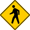 PED XING SYMBOL HI 30X30 YELLO