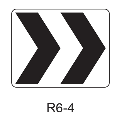 Roundabout Directional Arrow [2 chevrons] R6-4