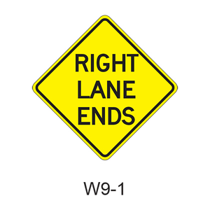 RIGHT LANE ENDS W9-1