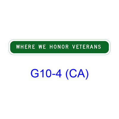 WHERE WE HONOR VETERANS G10-4(CA)