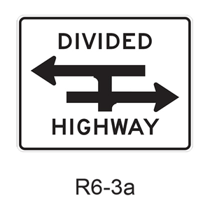 Divided Highway Crossing [t-bone approach] R6-3a