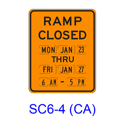 RAMP CLOSED More than 1 day SC6 4 CA