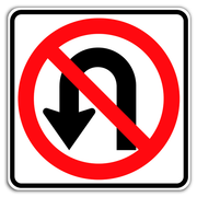 NO U TURN SYMBOL 24" EG