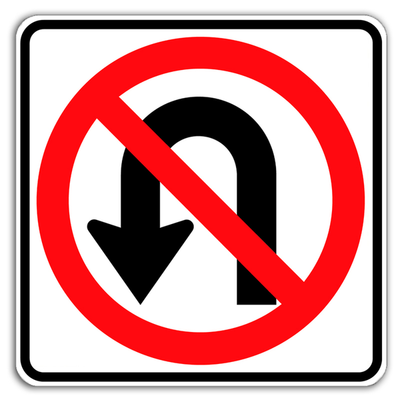 NO U TURN SYMBOL 24