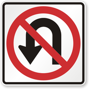 NO LEFT/U TURN 24" HI